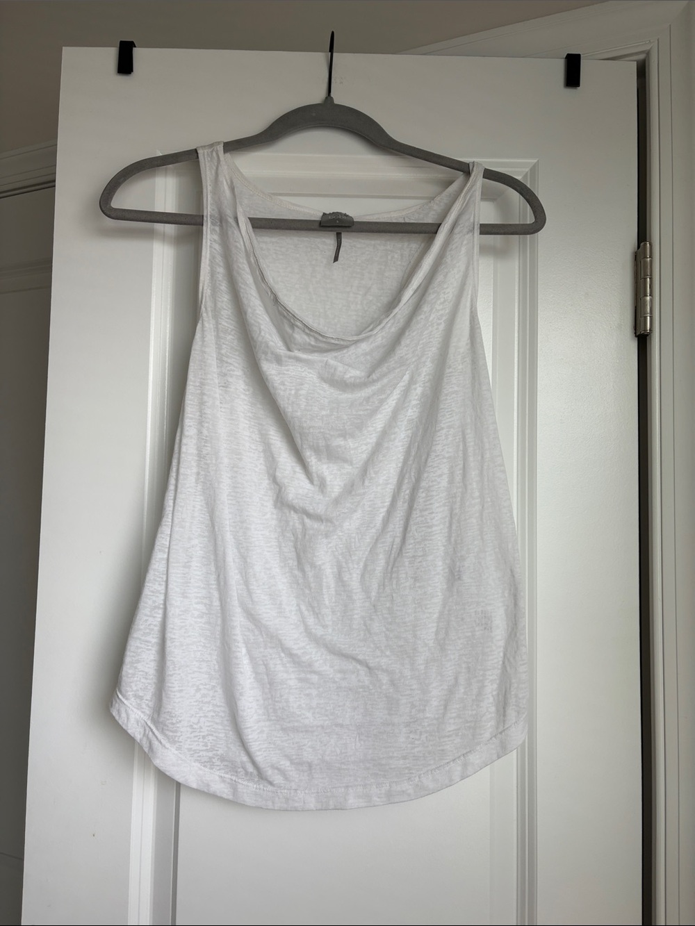 bobi White Draped Scoop Neck Tank